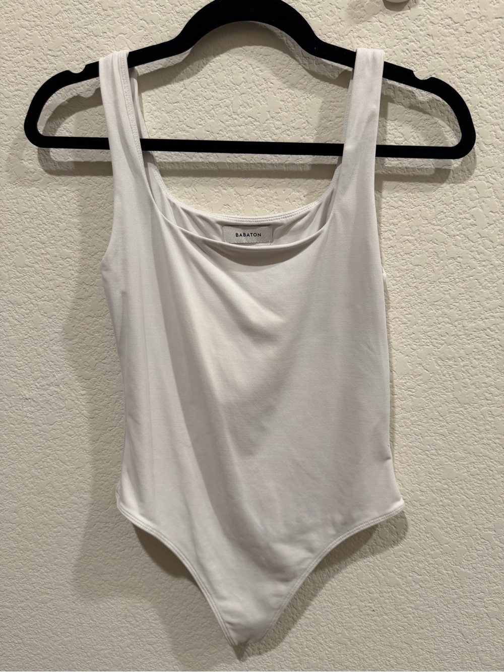 Babaton White Scoop Neck Bodysuit